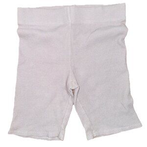 Good American Waffle Knit Long Shorts Size 3 Cotton Elastane Sleep Pjs Lounge R2